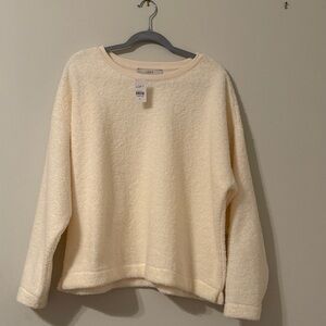 Fleece Pullover | LOFT | Ivory | XL | NWT